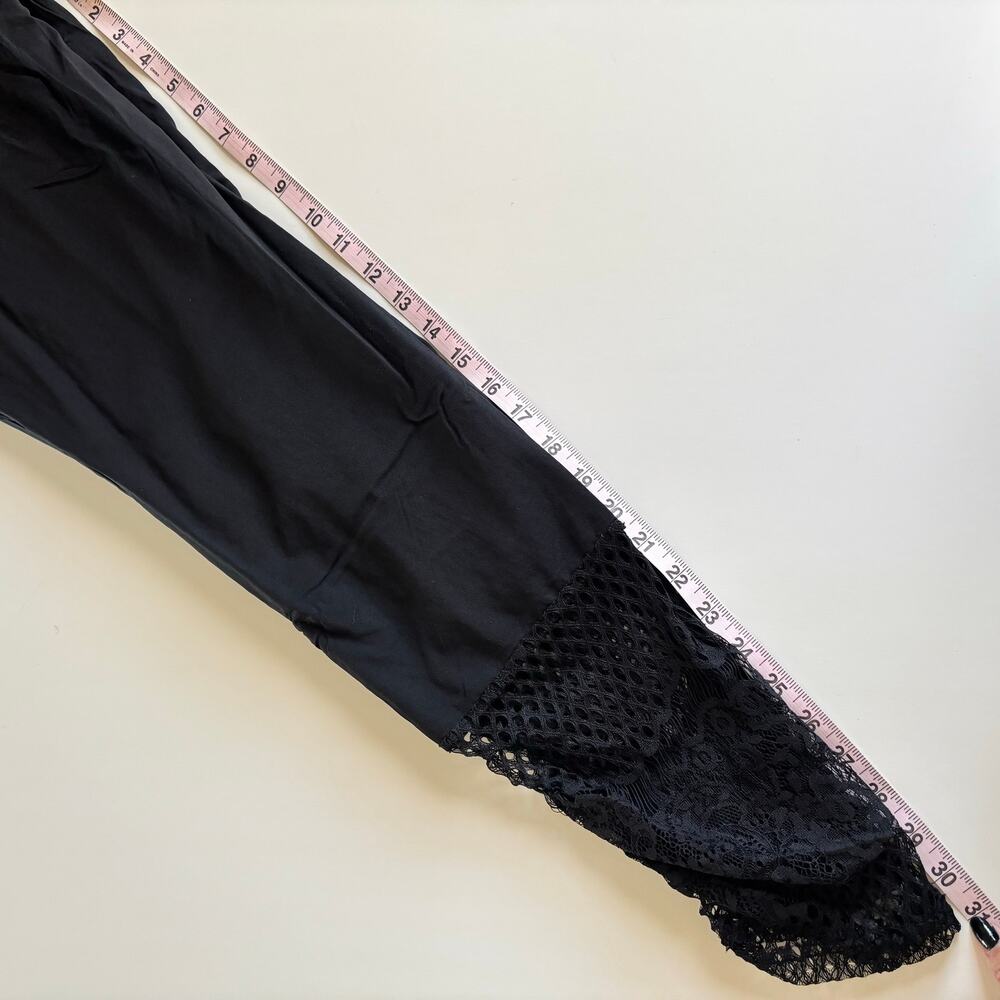Pretty Angel Black Linen Blend Pull On Tapered Pants Womens Large Artsy Eclectic - Picture 8 of 8